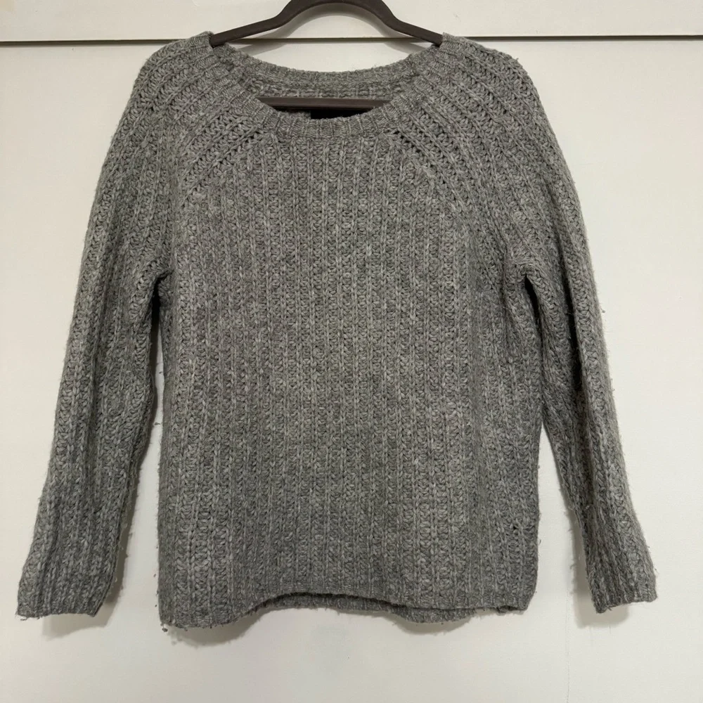 Nili Lotan Alpaca Wool Knit Grey Sweater - Picture 2 of 6